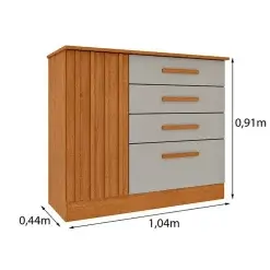 Comoda Guarani Ripado 4 Gavetas 1 Porta Tcil Medidas