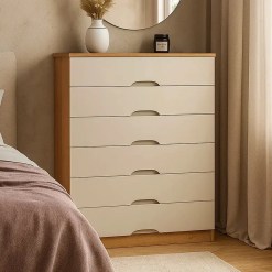 Comoda Sevilha 6 Gavetas Europa Peroba Off White