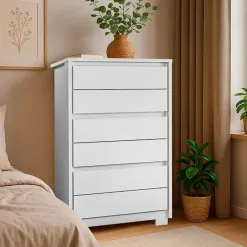 Comoda Unno 6 Gavetas Albatroz Branco