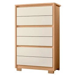 Comoda Unno 6 Gavetas Albatroz Cinamomo Off White