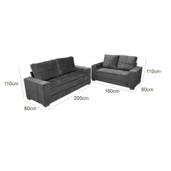 Conjunto De Sofa Belgica Com 2 E 3 Lugares Tecido Veludo Zarat Medidas