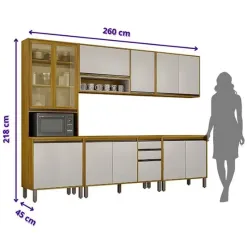 Cozinha Eduarda Completa 5 Pecas 12 Portas 2 Gavetas CHF Medidas