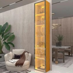 Cristaleira Luminare 1 Porta Com LED E Espelho