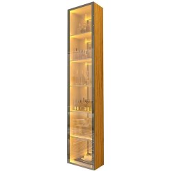 Cristaleira Luminare 1 Porta Com LED E Espelho Gelius
