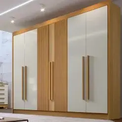 Guarda Roupa Athos Casal Ripado 6 Portas 7 Gavetas