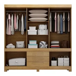 Guarda Roupa Bem Te Vi Casal 10 Portas 3 Gavetas Valdemoveis Interno