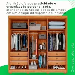 Guarda Roupa Granada Casal 6 Portas 6 Gavetas Ripado Salleto Detalhe