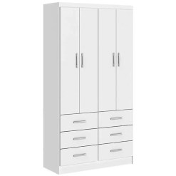 Guarda Roupa Napoles Solteiro 4 Portas 6 Gavetas San Marino