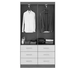 Guarda Roupa Napoles Solteiro 4 Portas 6 Gavetas San Marino Interno