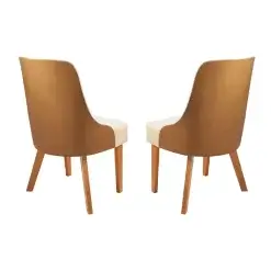 Kit 2 Cadeiras Beatriz Estofadas Tecido Linho Valverde Detalhe