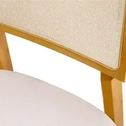 Kit 2 Cadeiras Berlim Valverde Madeira Tecido Linho Detalhe