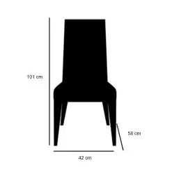 Kit 2 Cadeiras Iza Em Veludo Estofadas Viero Medidas