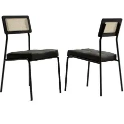 Kit 2 Cadeiras Lux Em Aco Tubular Tecido Corino Carraro