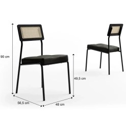 Kit 2 Cadeiras Lux Em Aco Tubular Tecido Corino Carraro Medidas