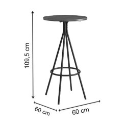 Mesa Bistro 1575 Redonda Em Aco Com Tampo Madeirado Carraro Medidas