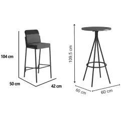 Mesa Bistro 1575 Com 2 Banquetas 1753 Redonda Em Aco E Tampo Madeirado Carraro Medidas