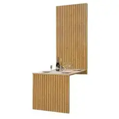 Mesa Cancun 120x90 Com Painel Ripado Cel Moveis