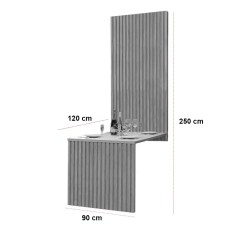 Mesa Cancun 120x90 Com Painel Ripado Cel Moveis Medidas