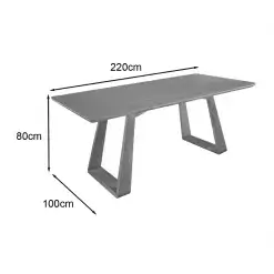 Mesa Dallas Plus 200x100 SEM Vidro Valverde Medidas