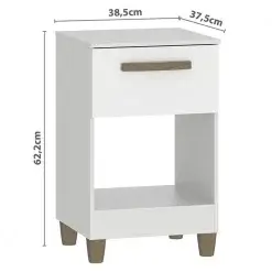 Mesa De Cabeceira Prada 1 Gaveta Fellicci Medidas