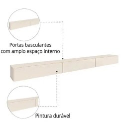 Nicho Suspenso Aspen 180cm Com 3 Portas EDN Detalhe