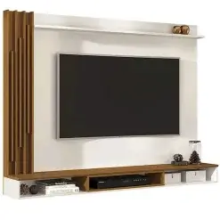 Painel Aston Para TV Ate 55 Polegadas EDN Off White Nogueira