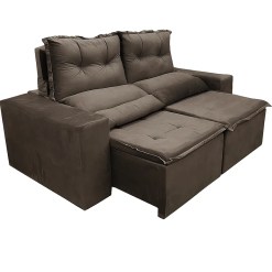 Sofa Beatriz 3 Lugares Retratil E Reclinavel 190cm Tecido Veludo Marom