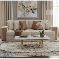 Sofa Cama Maiori 4 Lugares Retratil 240cm Tecido Linho Innove