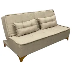 Sofa Cama Zayan 2 Lugares Tecido Linho 186cm Boareto Bege