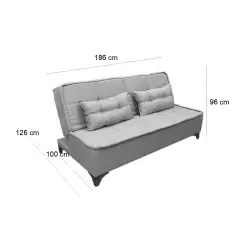Sofa Cama Zayan 2 Lugares Tecido Linho 186cm Boareto Medidas