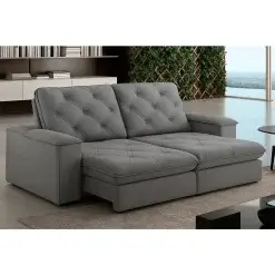 Sofa Cuiaba Com Molas Ensacadas 4 Lugares Retratil E Reclinavel Tecido Linho 230cm Teixeira