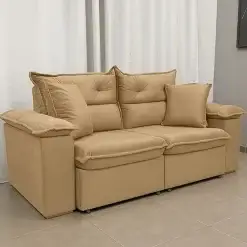 Sofa Ferrari 3 Lugares Retratil E Reclinavel Tecido Veludo 200cm L3 Estofados Foto Real