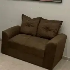 Sofa Porto 2 Lugares Tecido Suede Felipe Estofados Foto Real