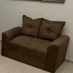 Sofa Porto 2 Lugares Tecido Suede Felipe Estofados Foto Real