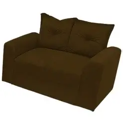 Sofa Porto 2 Lugares Tecido Suede Felipe Estofados Marrom