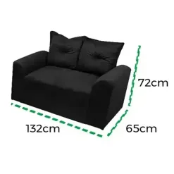 Sofa Porto 2 Lugares Tecido Suede Felipe Estofados Medidas