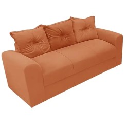 Sofa Porto 3 Lugares Tecido Suede Felipe Estofados Cobre