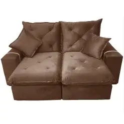 Sofa Prime 3 Lugares Retratil E Reclinavel Tecido Veludo 200cm Fernandes Estofados Marrom