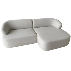 Sofa Roma Organico Com Chaise 4 Lugares Tecido Linho 220cm Matielo