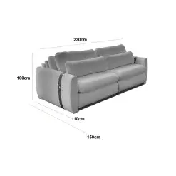 Sofa Theo 4 Lugares Retratil E Reclinavel Tecido Linho 230cm Uniart Medidas