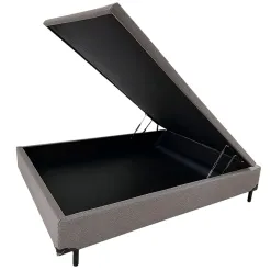 Base Box Bau Carioca Casal Tecido Suede 30x138x188 Bio Flex Cinza