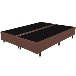 Base Box Bipartida King Em Corino Universal 37x203x193 Marrom
