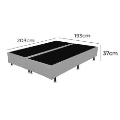Base Box Bipartida King Em Corino Universal 37x203x193 Medidas