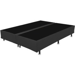 Base Box Bipartida King Em Corino Universal 37x203x193 Preto