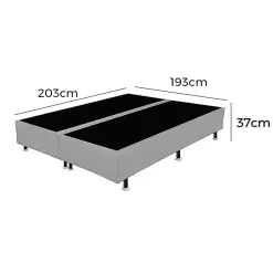 Base Box Bipartida King Em Linho Universal 37x203x193 Medidas