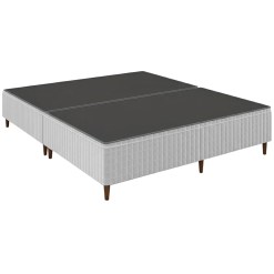 Base Box Bipartida Royal Resort Queen Tecido Malha Square 40x198x158cm