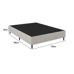 Base Box Doux Casal Tecido Linho 40x188x138cm Sealy Medidas