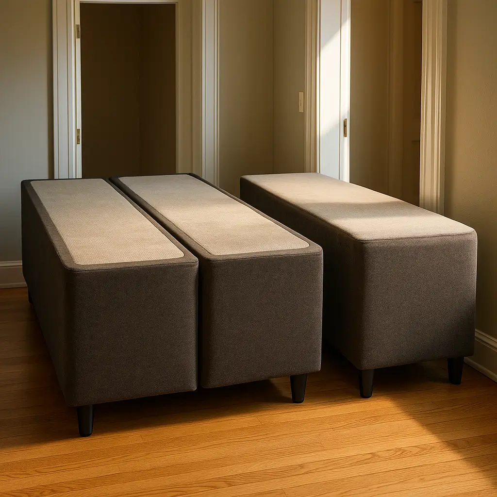 Base box bipartida ou inteira: qual passa na porta? Bipartida em duas peças e inteira lado a lado