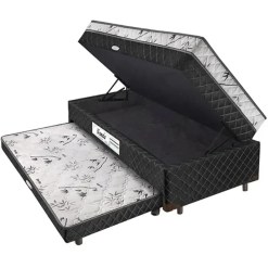 Cama Box Nanda Solteiro Com Bau E Auxiliar 62x188x88