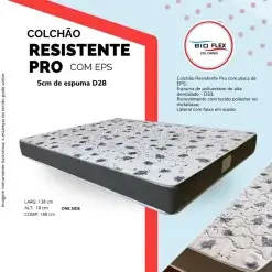 Colchao Resistente Pro Casal 18x188x138 Bio Flex Detalhe